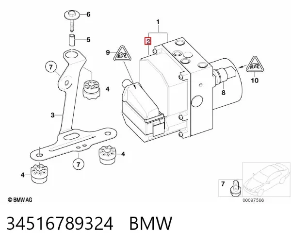 Módulo ABS 34516789324 BMW