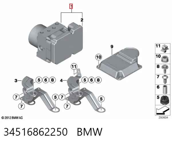 Módulo ABS 34516862250 BMW