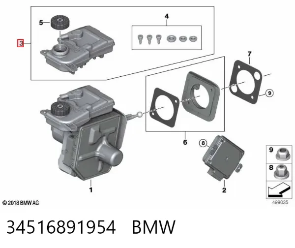 Depósito de líquido de frenos 34516891954 BMW