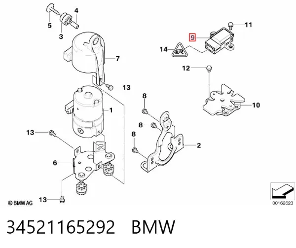 Sensor de aceleración lateral (ESP) 34521165292 BMW