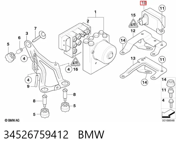 Sensor de aceleración longitudinal 34526759412 BMW