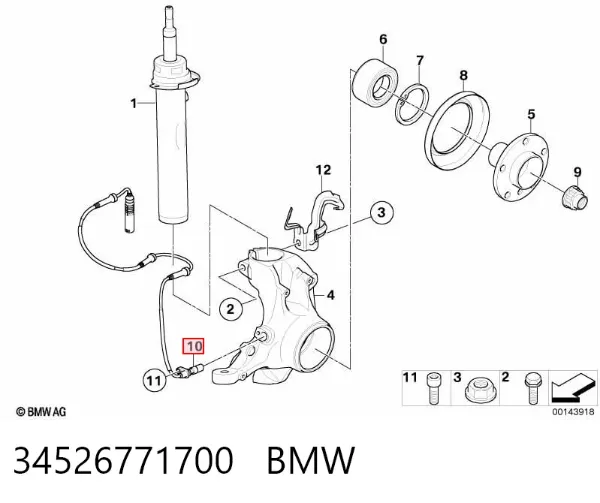 Sensor ABS 34526771700 BMW