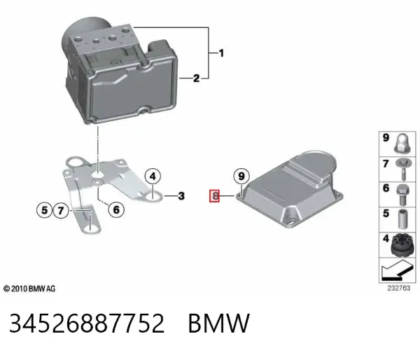 Módulo de control de airbag 34526887752 BMW