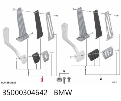 Juego de cubrepedales BMW 35000304642
