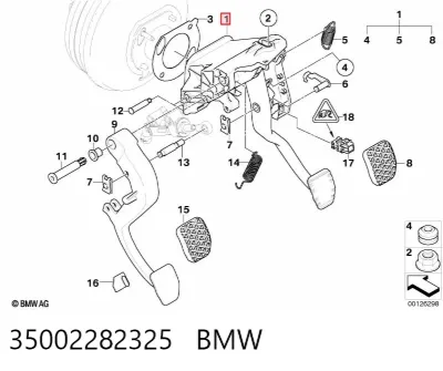 Pedal de freno BMW 35002282325