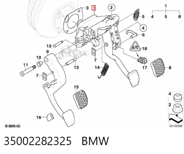 Pedal de freno 35002282325 BMW