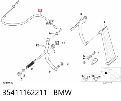 Cable del acelerador BMW 35411162211