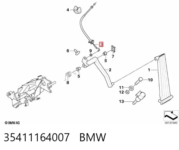 Cable del acelerador 35411164007 BMW