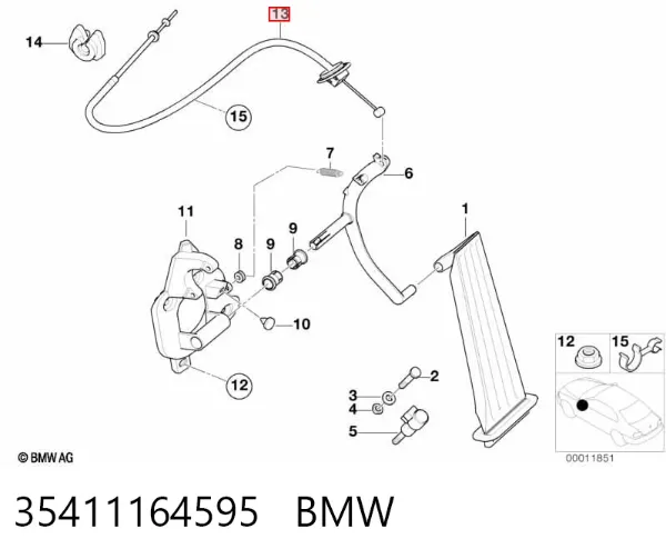 Cable del acelerador 35411164595 BMW