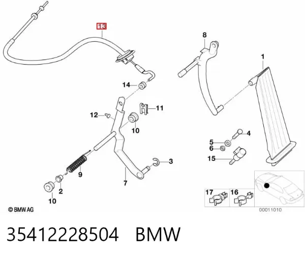 Cable del acelerador 35412228504 BMW