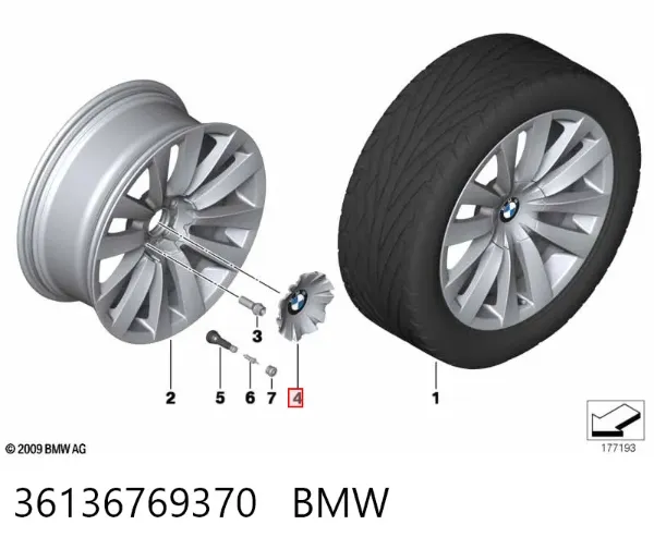 Tapacubos 36136769370 BMW