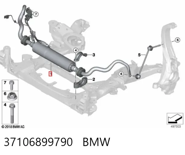 Estabilizador delantero 37106899790 BMW