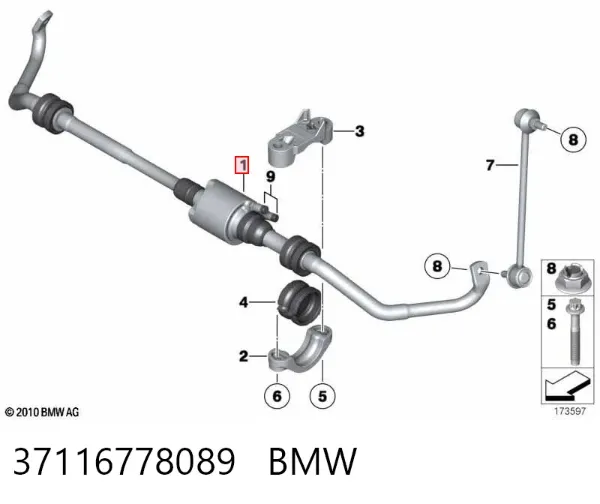 Estabilizador trasero BMW 7 F01, F02, F03, F04