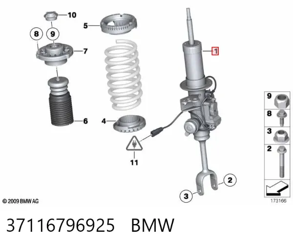Amortiguador delantero izquierdo 37116796925 BMW