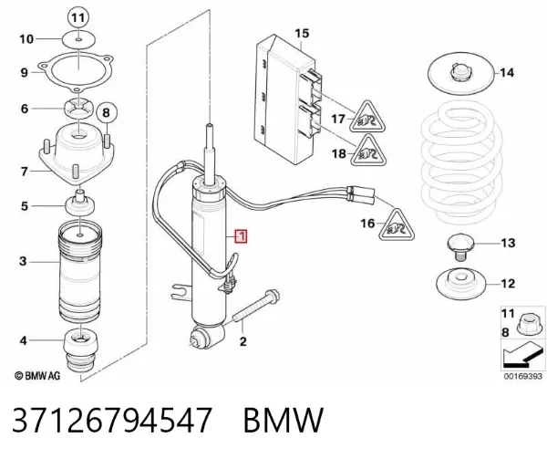 Amortiguador trasero izquierdo 37126794547 BMW