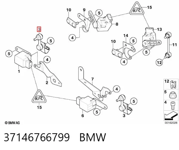 Barra delantera del sensor de nivel de carrocería 37146766799 BMW