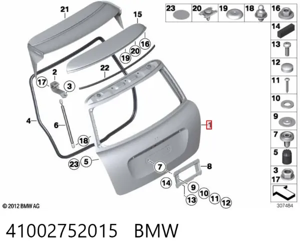 Puerta trasera Mini Cooper R56