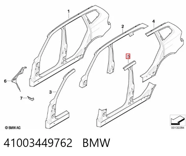 Umbral de puerta, derecha BMW X3 E83