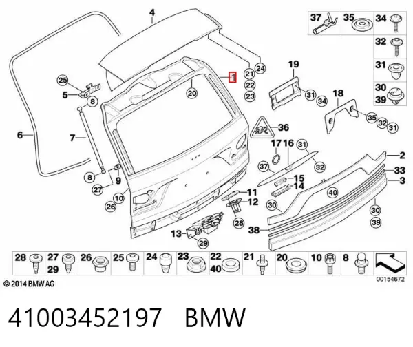 Puerta trasera 41003452197 BMW