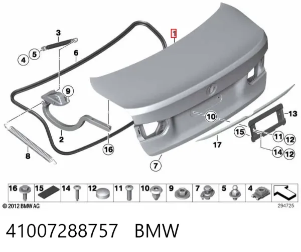 Tapa maletero 41007288757 BMW