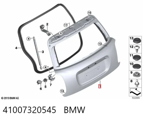 Puerta trasera 41007320545 BMW