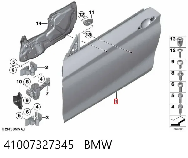 Puerta delantera izquierda 41007327345 BMW