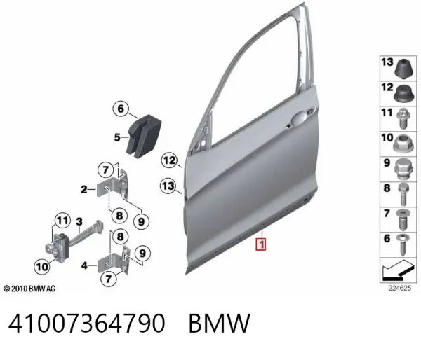 Puerta delantera derecha 41007364790 BMW