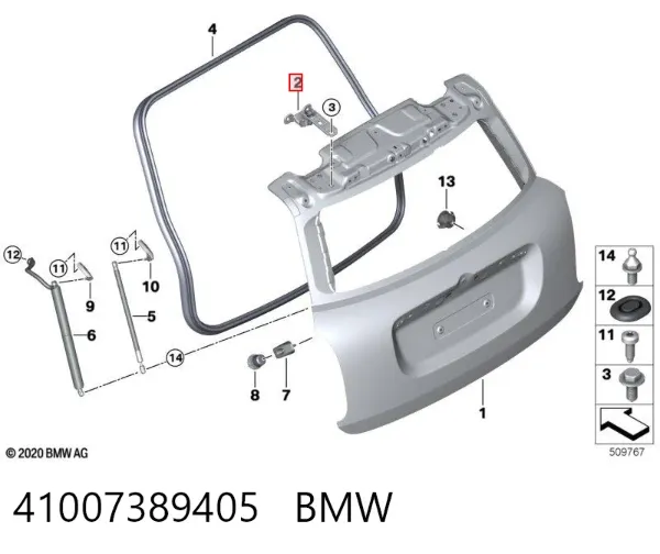 Bisagra de la tapa del maletero 41007389405 BMW