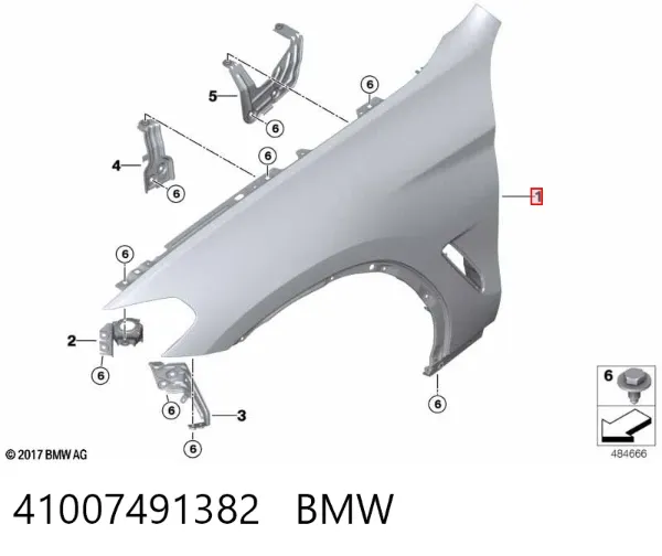 Aleta 41007491382 BMW