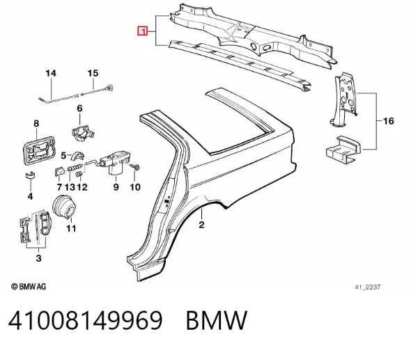Panel del maletero trasero 41008149969 BMW