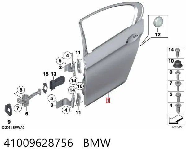 Puerta trasera derecha 41009628756 BMW