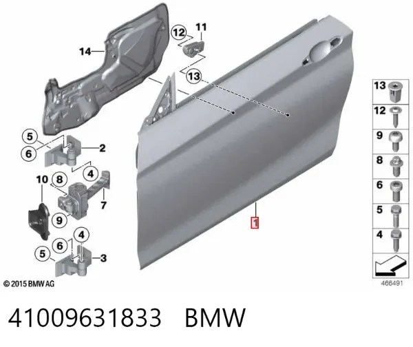 Puerta delantera izquierda 41009631833 BMW