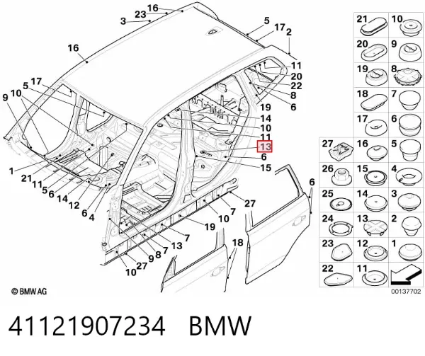 Kit de reparación cilindro de freno principal 41121907234 BMW