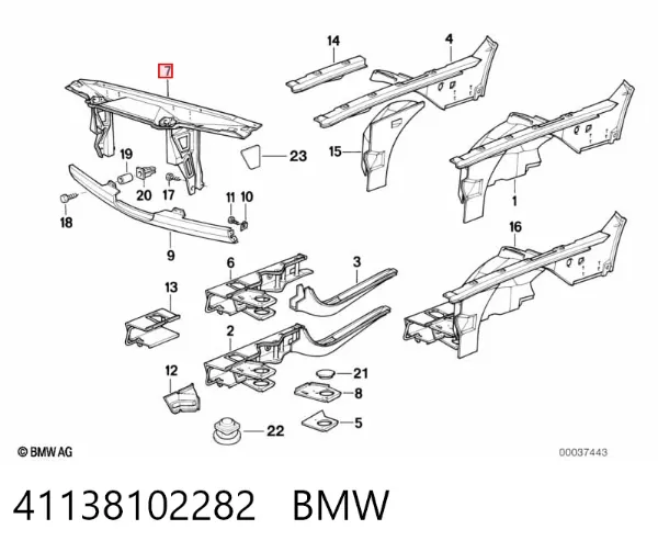 Soporte de radiador BMW 7 E32