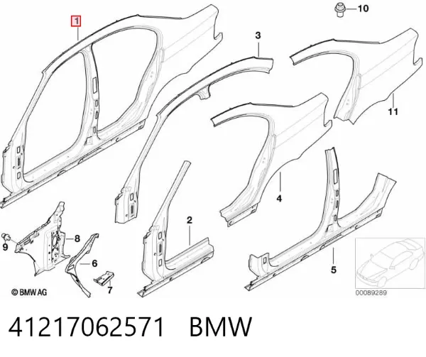 Panel lateral izquierdo 41217062571 BMW