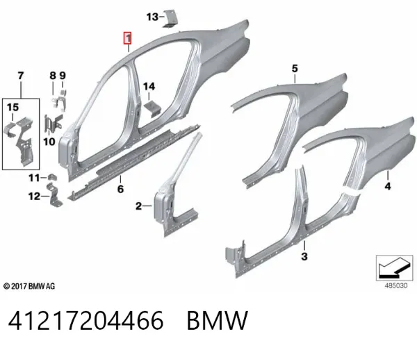 Panel lateral derecho 41217204466 BMW