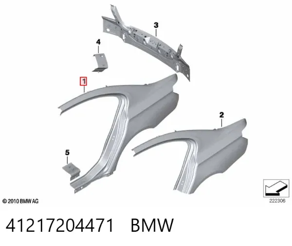 Aleta trasera izquierda 41217204471 BMW