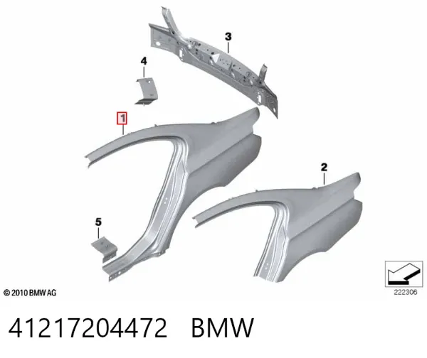 Aleta trasera derecha 41217204472 BMW