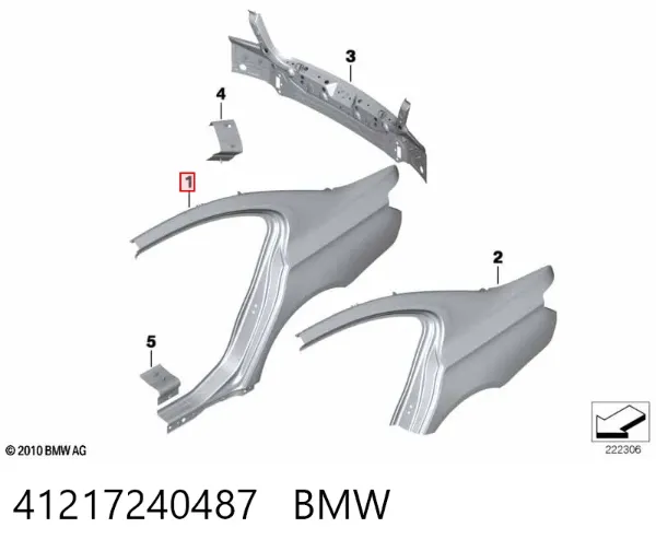 Aleta trasera izquierda 41217240487 BMW