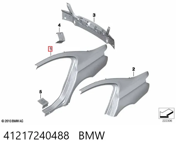 Aleta trasera derecha 41217240488 BMW