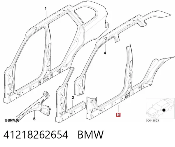 Umbral de puerta, derecha BMW X5 E53
