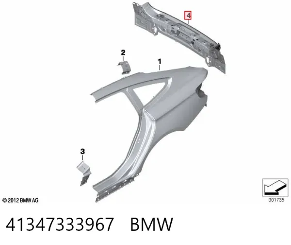 Panel del maletero trasero 41347333967 BMW