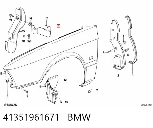 Aleta delantera izquierda BMW 5 E28