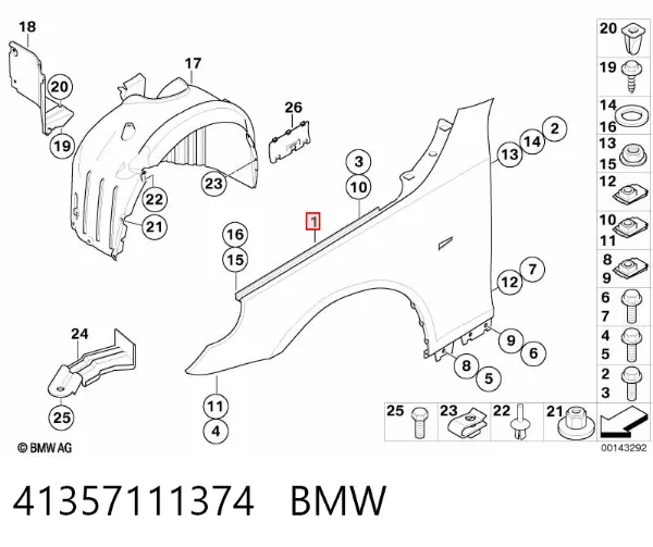 Aleta 41357111374 BMW