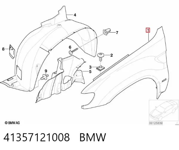 Aleta 41357121008 BMW