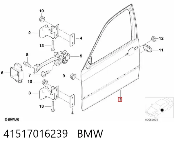Puerta delantera izquierda 41517016239 BMW