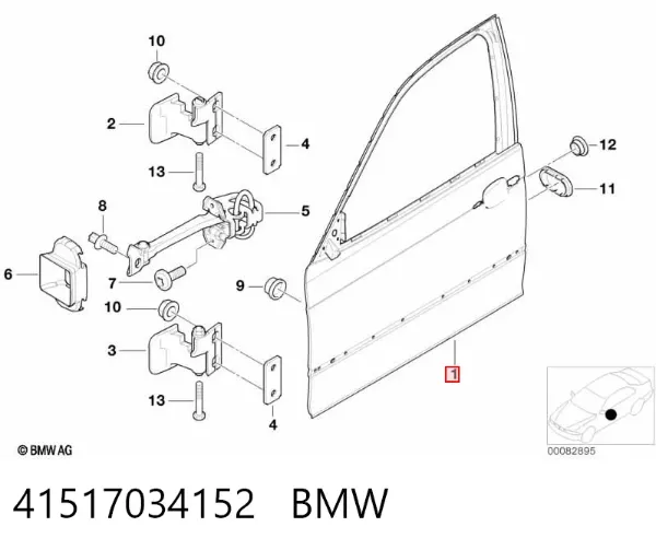 Puerta delantera derecha 41517034152 BMW