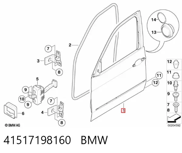 Puerta delantera derecha 41517198160 BMW