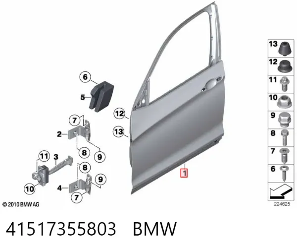Puerta delantera izquierda 41517355803 BMW