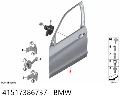 Puerta delantera izquierda BMW 41517386737